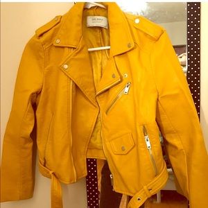 Yellow ZARA Leather Jacket
